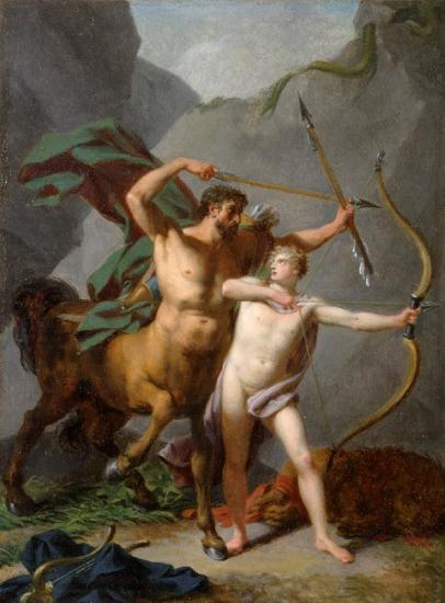 Baron Jean-Baptiste Regnault L'education d'Achille par le centaure Chiron oil painting picture